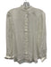 J Crew Size S White Cupro Blend Long Sleeve Ruffle Edging Button Up Top White / S