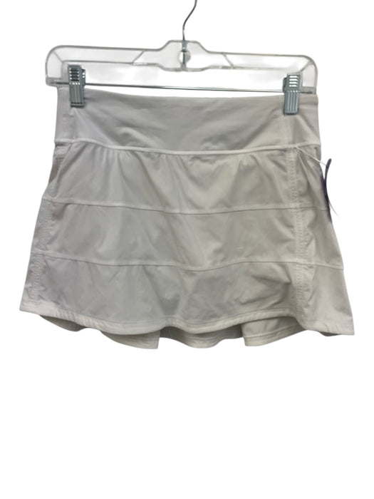 Lululemon Size 4T White Nylon Elastic Waist Tiered Midrise Skort Skirt White / 4T