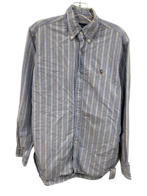 Ralph Lauren Size S Blue & Yellow Cotton Striped Oxford Men's Long Sleeve Shirt Blue & Yellow / S