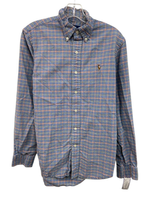 Ralph Lauren Size S Blue & Orange Cotton Plaid Oxford Men's Long Sleeve Shirt Blue & Orange / S