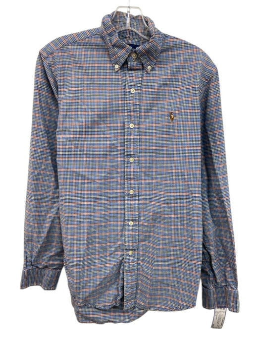 Ralph Lauren Size S Blue & Orange Cotton Plaid Oxford Men's Long Sleeve Shirt Blue & Orange / S