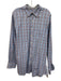 Peter Millar Size XL Blue & Pink Cotton Plaid Button Up Men's Long Sleeve Shirt Blue & Pink / XL