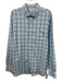 Peter Millar Size XL Light Blue & White Synthetic Plaid Men's Long Sleeve Shirt Light Blue & White / XL