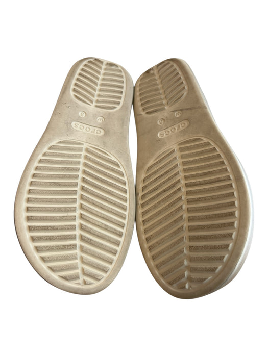 Crocs Shoe Size 8 Champagne Manmade Material Thong Strap Open Toe & Heel Shoes Champagne / 8