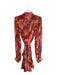 Farm Rio Size Medium Peach, Orange & Multi Belted Slip Included Dress Peach, Orange & Multi / Medium