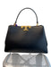 Tory Burch Black Leather & Suede Gold hardware Top Handle Logo Closure Bag Black / Medium