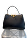 Tory Burch Black Leather & Suede Gold hardware Top Handle Logo Closure Bag Black / Medium