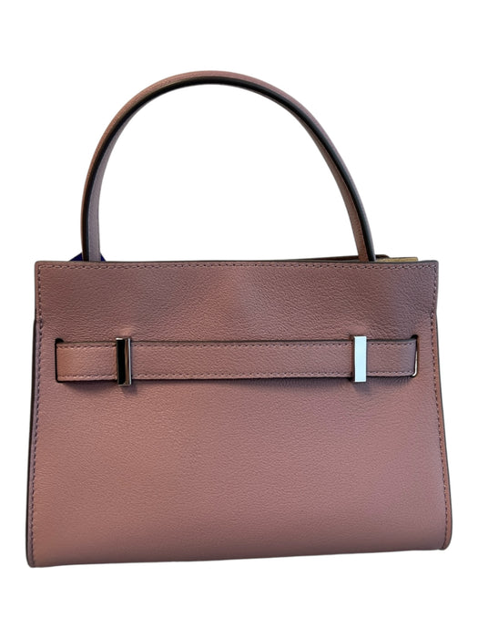 Tory Burch Light Mauve Leather Silver Hardware Top Handle Trapezoid Bag Light Mauve / Petit