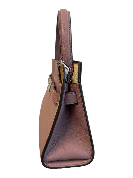 Tory Burch Light Mauve Leather Silver Hardware Top Handle Trapezoid Bag Light Mauve / Petit