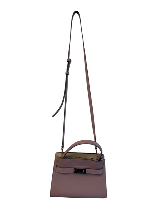 Tory Burch Light Mauve Leather Silver Hardware Top Handle Trapezoid Bag Light Mauve / Petit