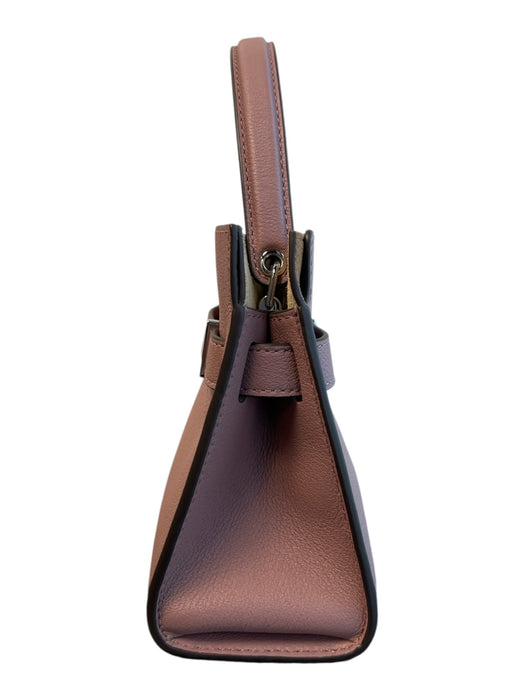 Tory Burch Light Mauve Leather Silver Hardware Top Handle Trapezoid Bag Light Mauve / Petit