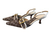 Coach Shoe Size 8.5 Brown & Cream Canvas & Leather Slingbacks Pump Shoes Brown & Cream / 8.5