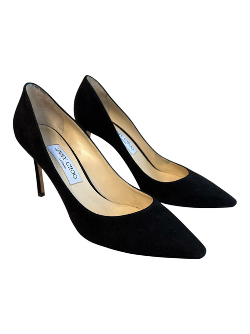 Jimmy Choo Shoe Size 39 Black Suede Pointed Toe High Heel Pump Shoes Black / 39