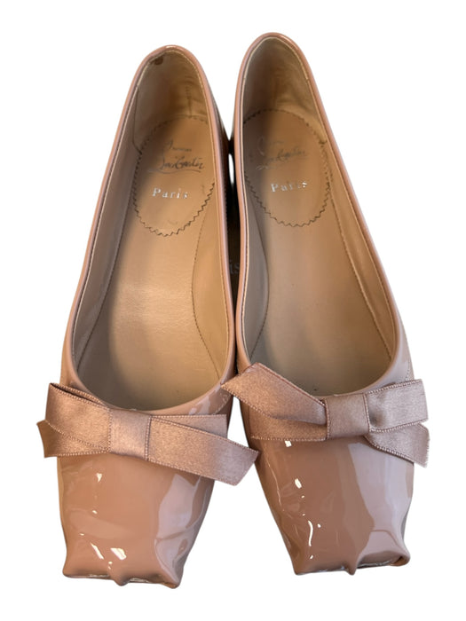 Christian Louboutin Shoe Size 39 nude Patent Leather Square Toe Bow Detail Shoes nude / 39