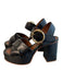 See By Chloe Shoe Size 38 Black Leather Gold Buckle Criss Cross Platform Shoes Black / 38