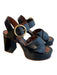 See By Chloe Shoe Size 38 Black Leather Gold Buckle Criss Cross Platform Shoes Black / 38
