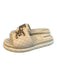 Sam Edelman Shoe Size 8 Beige Leather Diamond Quilted Sandal Logo Flat Shoes Beige / 8