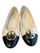 Tory Burch Shoe Size 8 Cream & Black Leather Quilted Cap Toe Gold Logo Shoes Cream & Black / 8