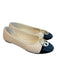 Tory Burch Shoe Size 8 Cream & Black Leather Quilted Cap Toe Gold Logo Shoes Cream & Black / 8
