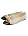 Tory Burch Shoe Size 8 Cream & Black Leather Quilted Cap Toe Gold Logo Shoes Cream & Black / 8
