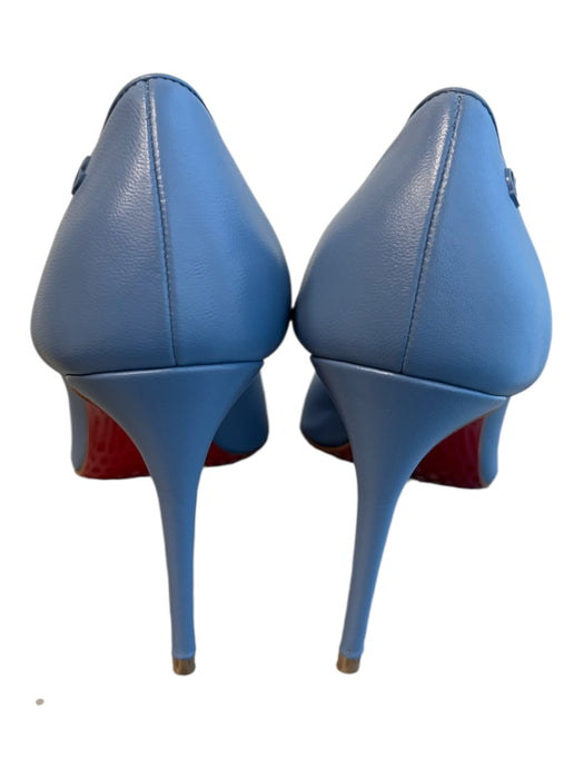 Christian Louboutin Shoe Size 40 Blue Leather Pointed Toe High Heel Pump Shoes Blue / 40