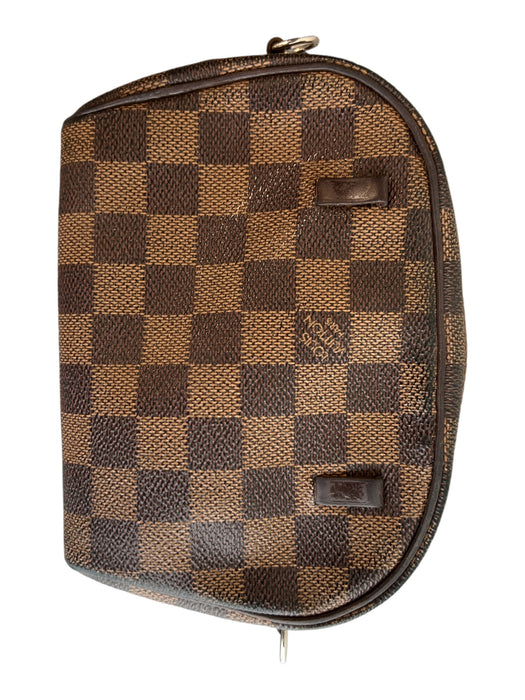 Louis Vuitton Brown Leather Top Zipper Crossbody Logo front pocket Bag Brown / Small