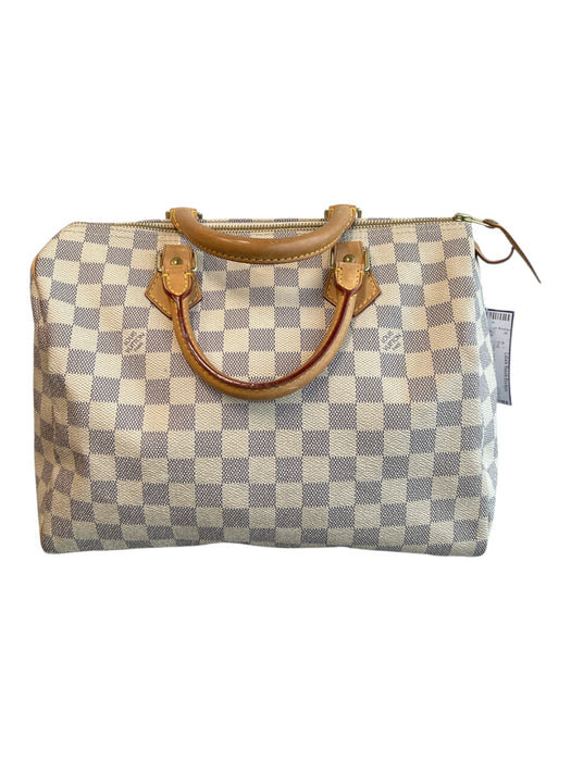 Louis Vuitton Cream Leather Logo Top Handle Top Zip Gold Hardware Bag Cream / Medium
