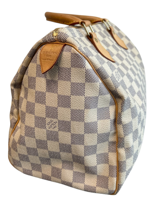 Louis Vuitton Cream Leather Logo Top Handle Top Zip Gold Hardware Bag Cream / Medium