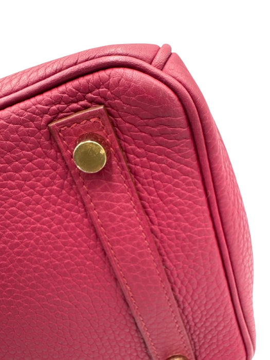 Hermes Berry Red Leather Clemence Gold Hardware Birkin Certified by Entrupy Bag Berry Red / 30