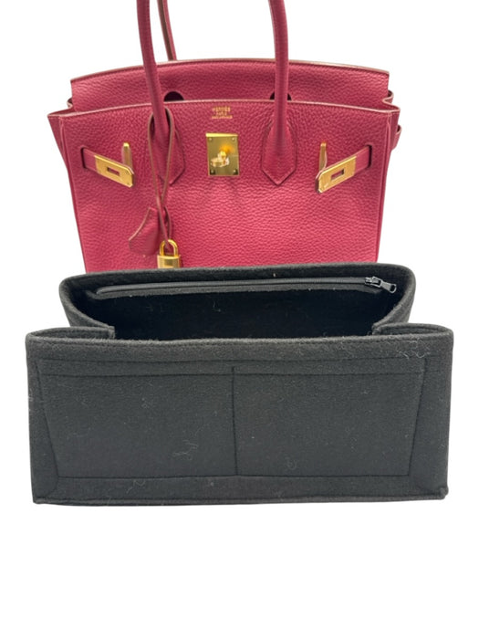Hermes Berry Red Leather Clemence Gold Hardware Birkin Certified by Entrupy Bag Berry Red / 30