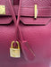 Hermes Berry Red Leather Clemence Gold Hardware Birkin Certified by Entrupy Bag Berry Red / 30