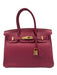 Hermes Berry Red Leather Clemence Gold Hardware Birkin Certified by Entrupy Bag Berry Red / 30