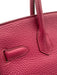 Hermes Berry Red Leather Clemence Gold Hardware Birkin Certified by Entrupy Bag Berry Red / 30
