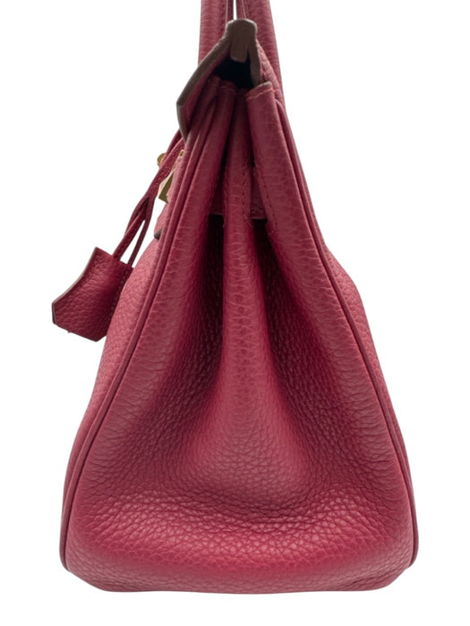 Hermes Berry Red Leather Clemence Gold Hardware Birkin Certified by Entrupy Bag Berry Red / 30