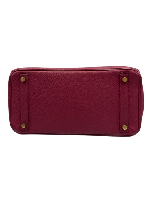 Hermes Berry Red Leather Clemence Gold Hardware Birkin Certified by Entrupy Bag Berry Red / 30