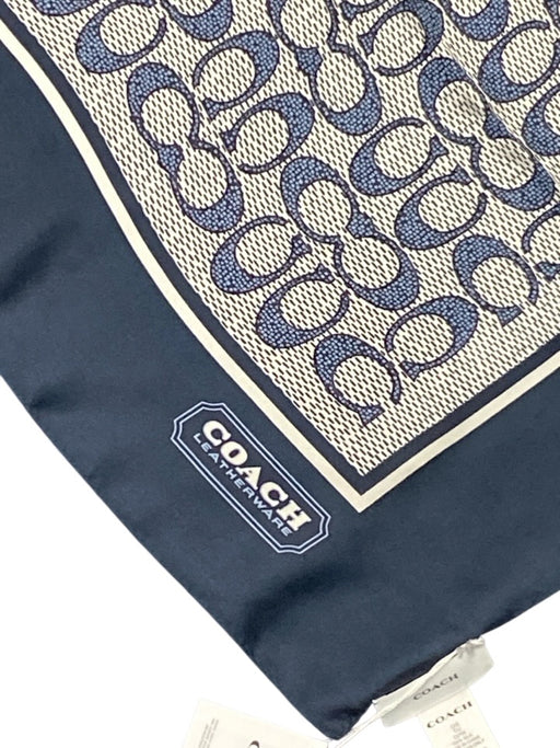Coach Navy & Cream Silk Monogram scarf Navy & Cream