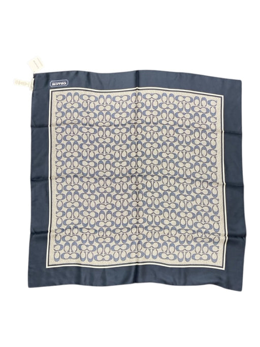 Coach Navy & Cream Silk Monogram scarf Navy & Cream