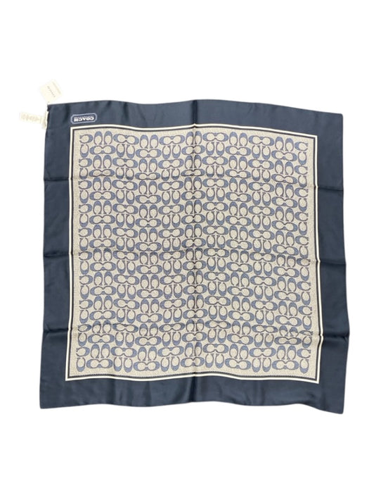 Coach Navy & Cream Silk Monogram scarf Navy & Cream