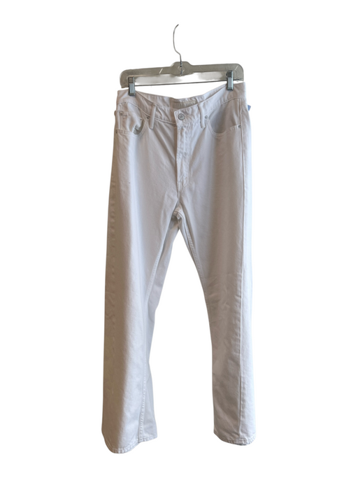 Mother Snacks Size 29 White Cotton & Lyocell Zip Fly High Rise 5 Pocket Jeans White / 29