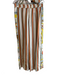 La Prestic Ouiston Size 2/M Ivory & Multi Silk Elastic Waist Stripe Pants Set Ivory & Multi / 2/M