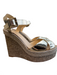 Christian Louboutin Shoe Size 38 Champagne Leather & Manmade Cross Over Shoes Champagne / 38