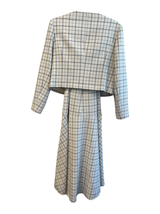 Mill Valley Size 10 White & Black Polyester Blend Long Sleeve Plaid Dress Set White & Black / 10