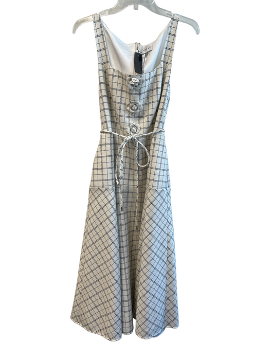Mill Valley Size 10 White & Black Polyester Blend Long Sleeve Plaid Dress Set White & Black / 10