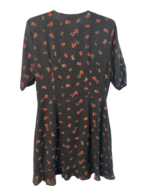 1. State Size 10 Black & Red Polyester V Neck Short Sleeve Faux Wrap Dress Black & Red / 10