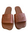 Chloe Shoe Size 39 Brown Leather Open Toe & Heel Logo Flat Slides Shoes Brown / 39