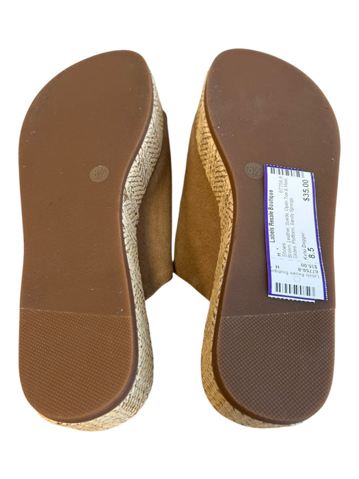 Kelsi Dagger Shoe Size 8.5 Brown Leather Suede Open Toe & Heel Slides Shoes Brown / 8.5
