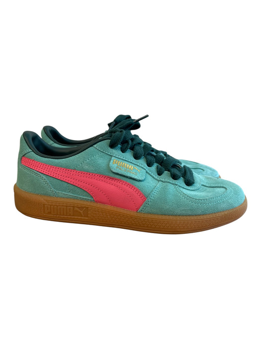Puma Shoe Size 8.5 Teal Suede Almond Toe lace up Low Top Sneaker Shoes Teal / 8.5