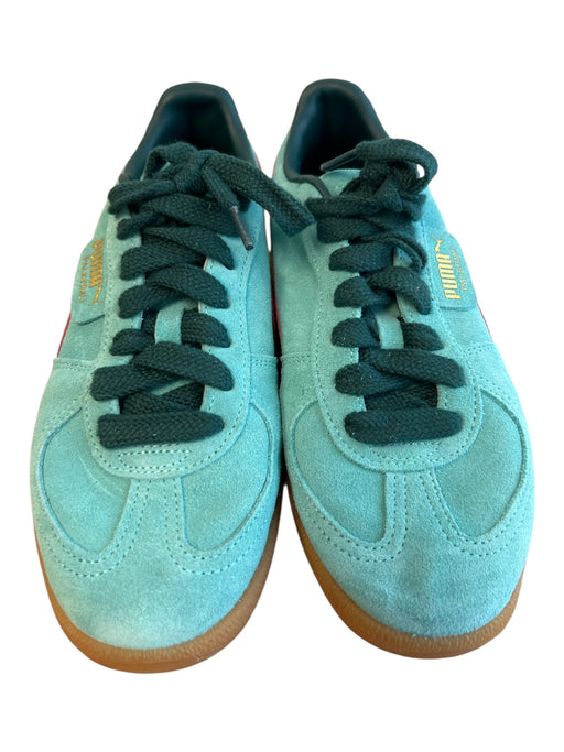 Puma Shoe Size 8.5 Teal Suede Almond Toe lace up Low Top Sneaker Shoes Teal / 8.5