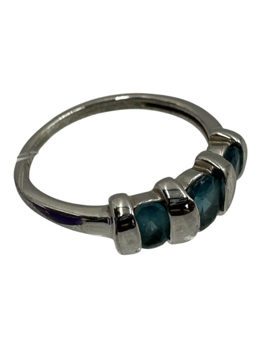 Blue & Silver 925 Silver Semi Precious Stone Oval cut Ring Blue & Silver