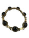 Silver & Black 925 Silver Onyx Oval Chain Hook & Eye Bracelet Silver & Black